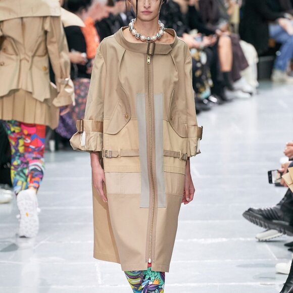 Junya Watanabe Comme Des Garcons SS/20 Runway Khaki Patchwork Trench Coat - Picture 1 of 12